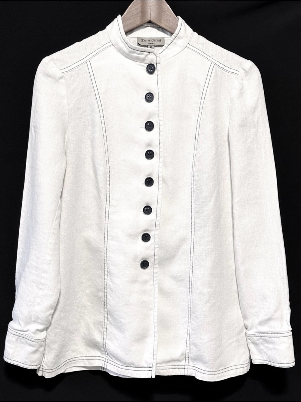 PIERRE CARDIN Linen Utility Jacket Minimalist Coastal Grandpacore